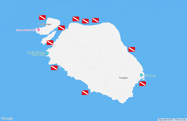 Map of เกาะเพนิดา (Nusa Penida)