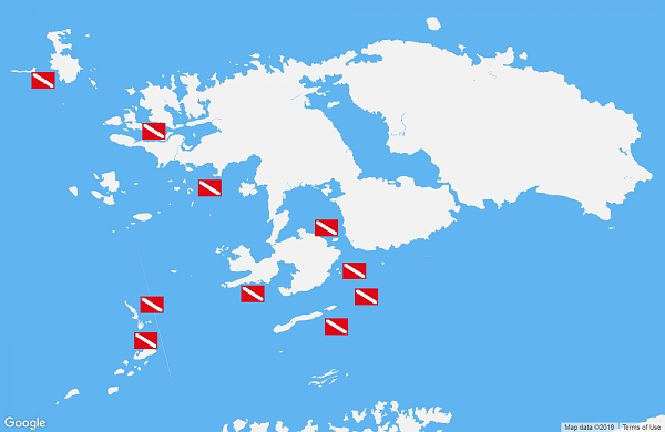 Map of ราชาอัมพัตเหนือ (North Raja Ampat)