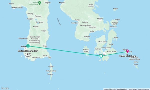 แผนที่การเดินทาง หมู่เกาะวาคาโทบิ (Wakatobi)